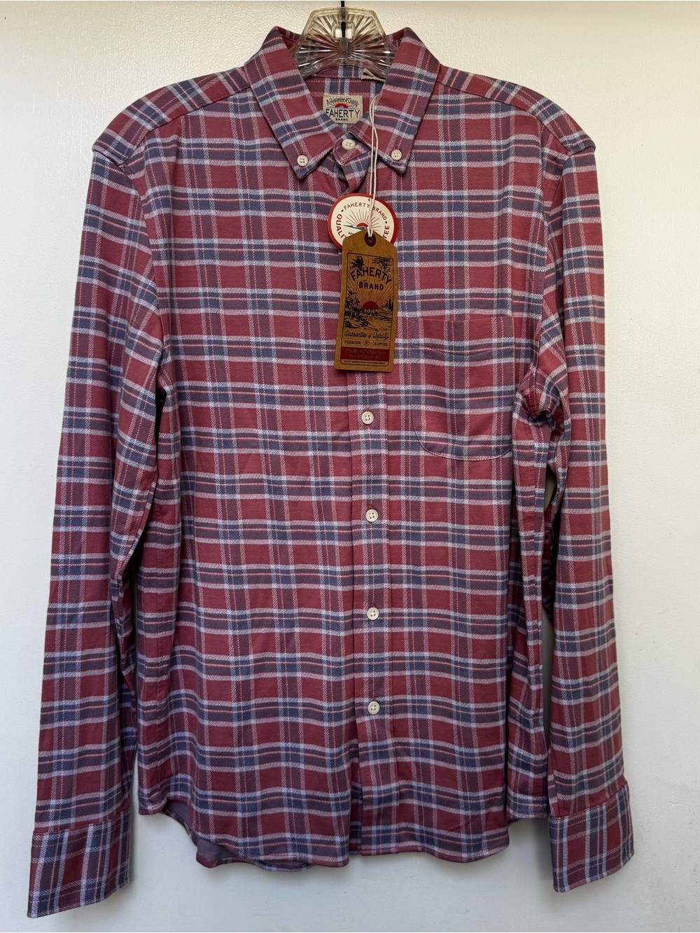 Faherty Men Pink Plaid Stretch Button-Down Shirt